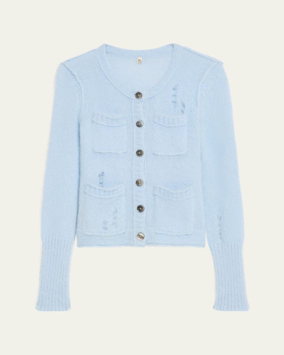 Shrunken Distressed Cardigan